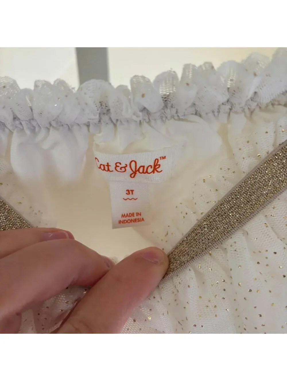 Cat & Jack NWT Toddler Girls' Cream Gold Tutu with Gold Flecks 3T
